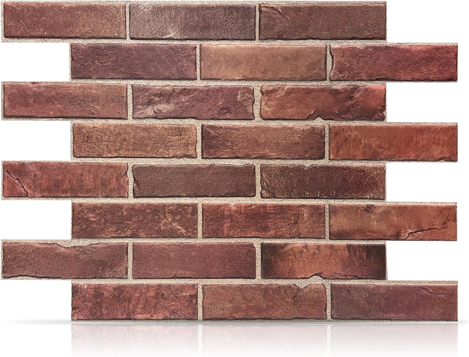 10-Pack Red Brick Wall Panels