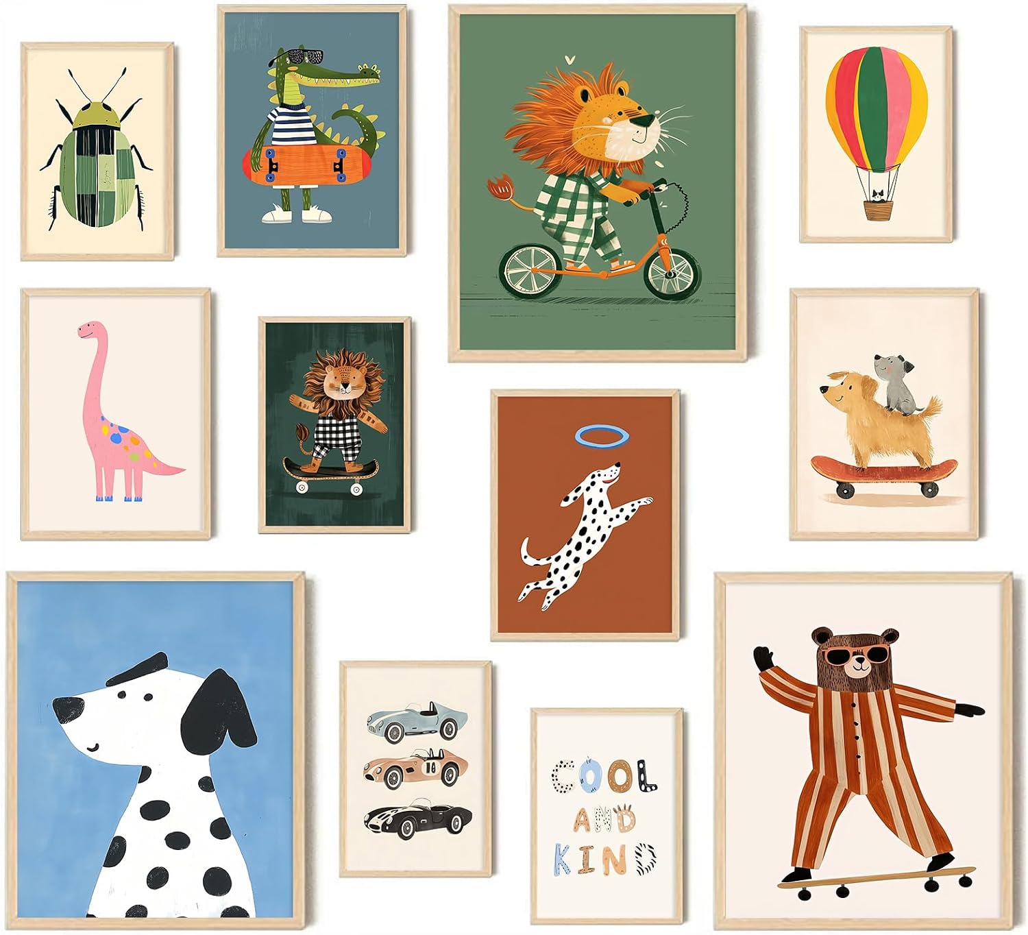 12-Piece Animal Themed Canvas Prints