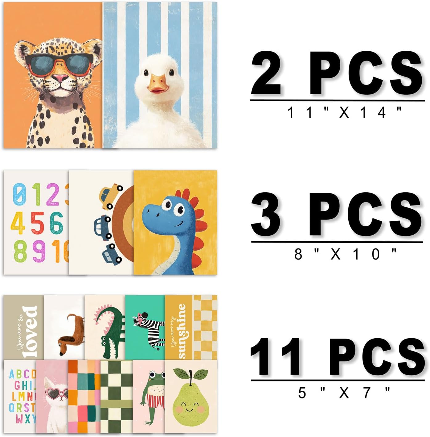 16-Piece Animal Wall Art Set