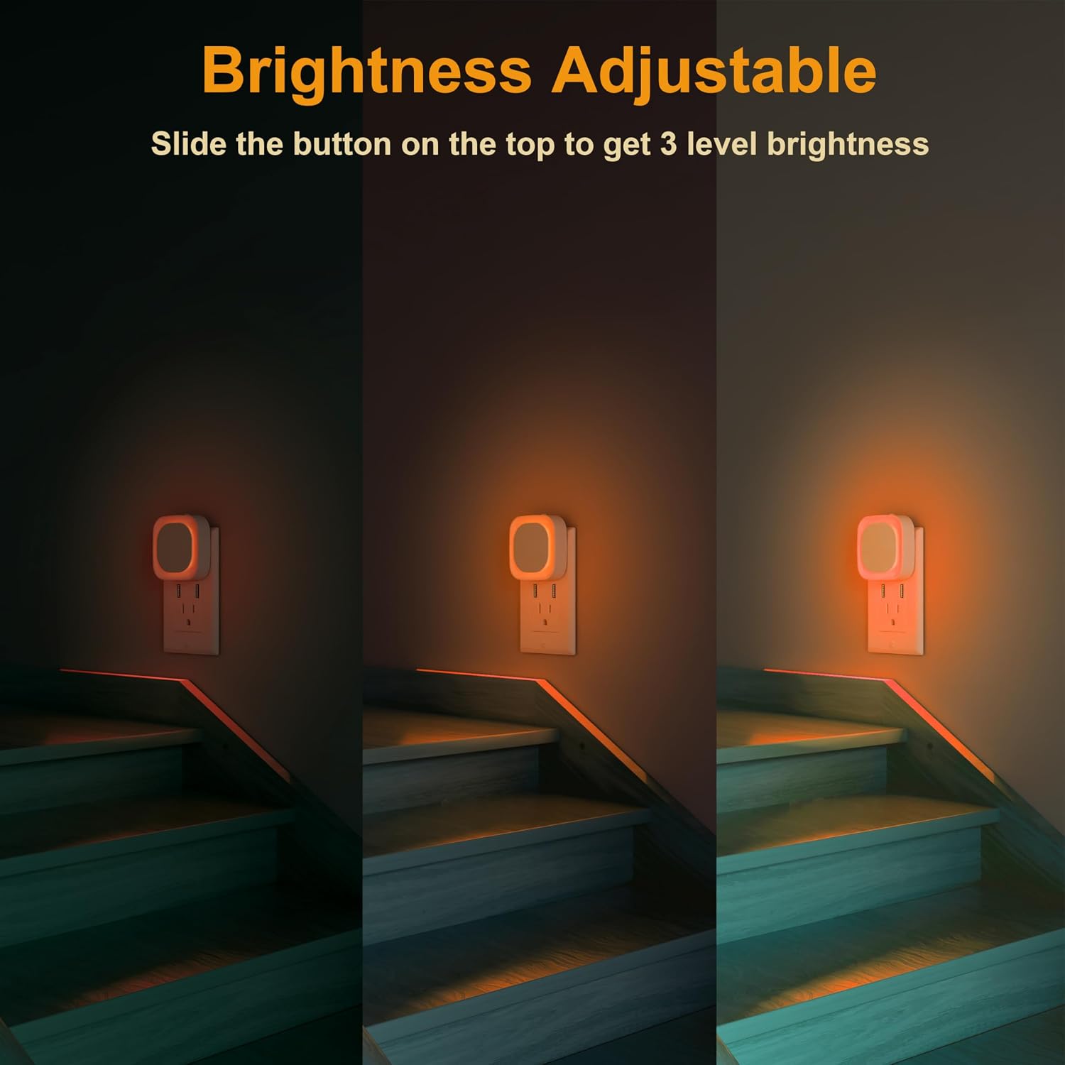 2 Pack Amber Glow Night Lights