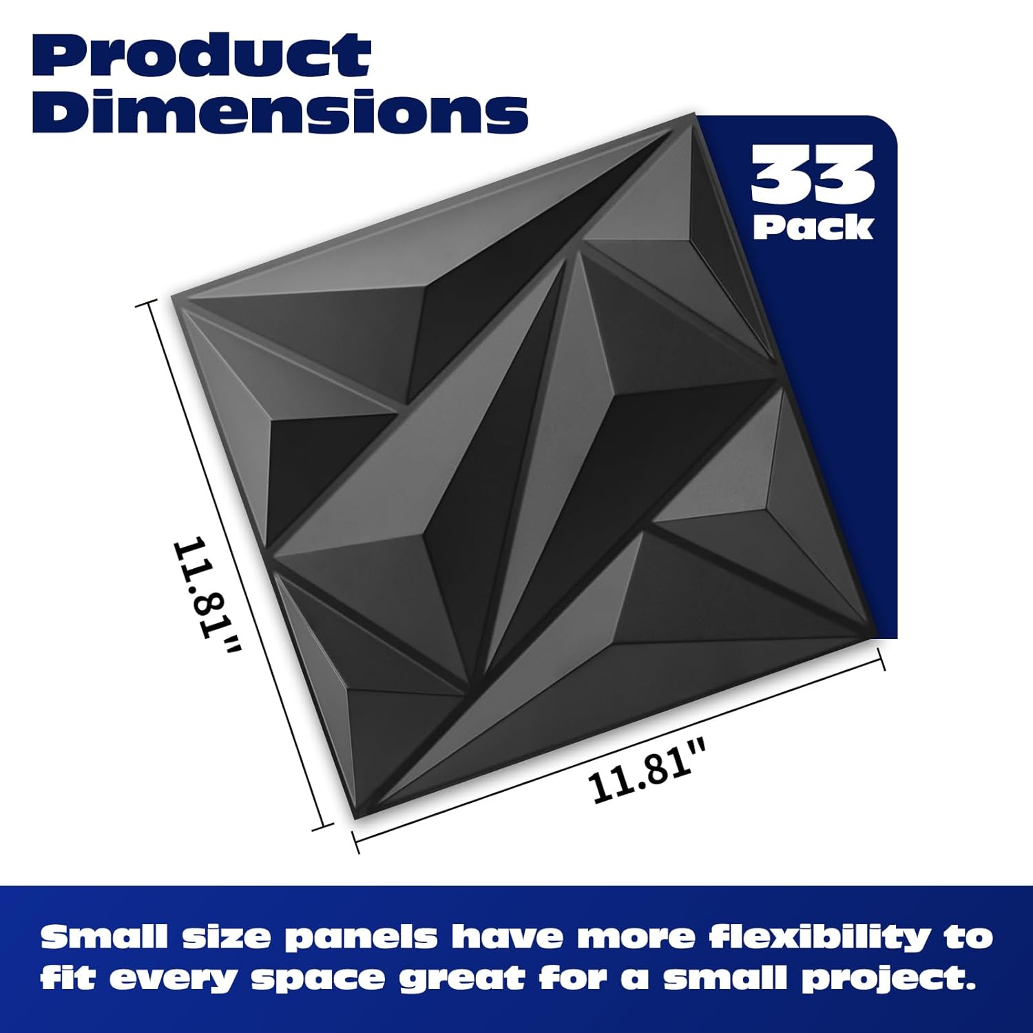 33-Pack Black Geometric Wall Panels