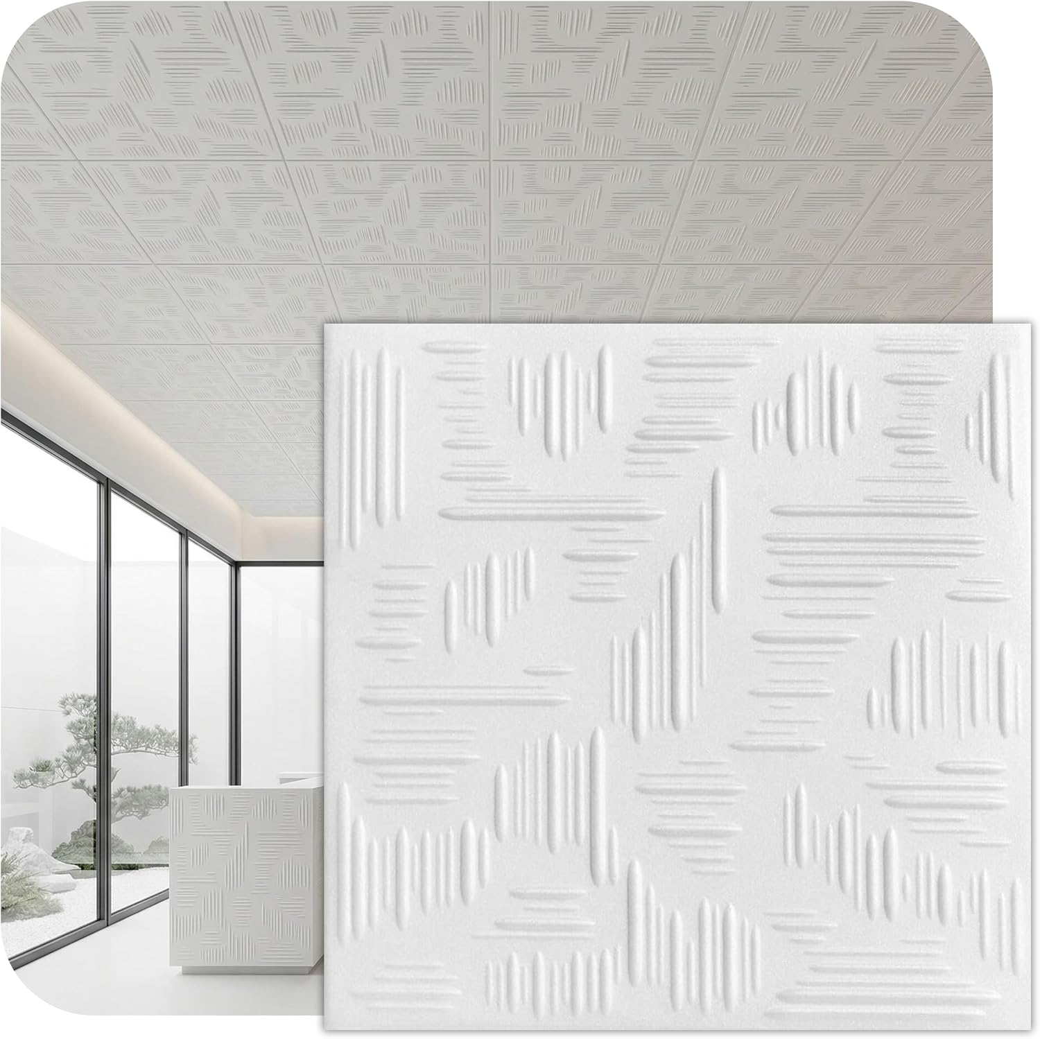 48-Pack Wheat Textured Foam Tiles