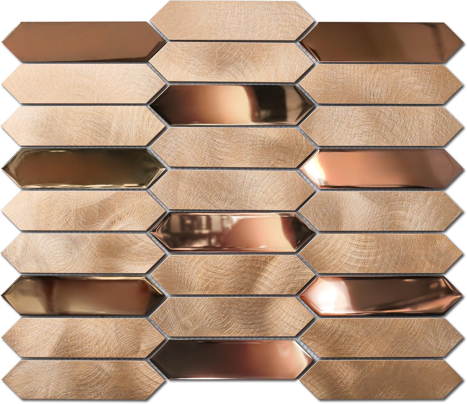 5-Sheet Gold Metal Mosaic Tiles