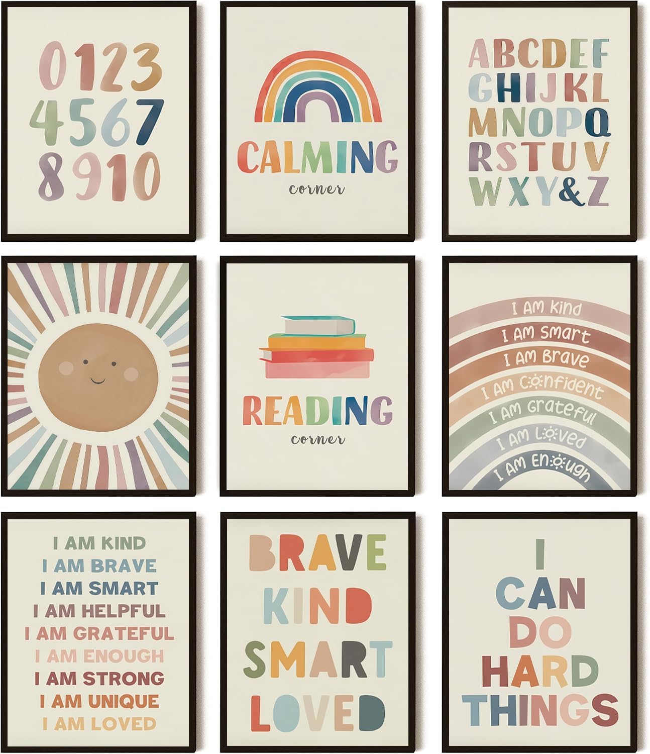 9-Piece Educational Canvas Print Set