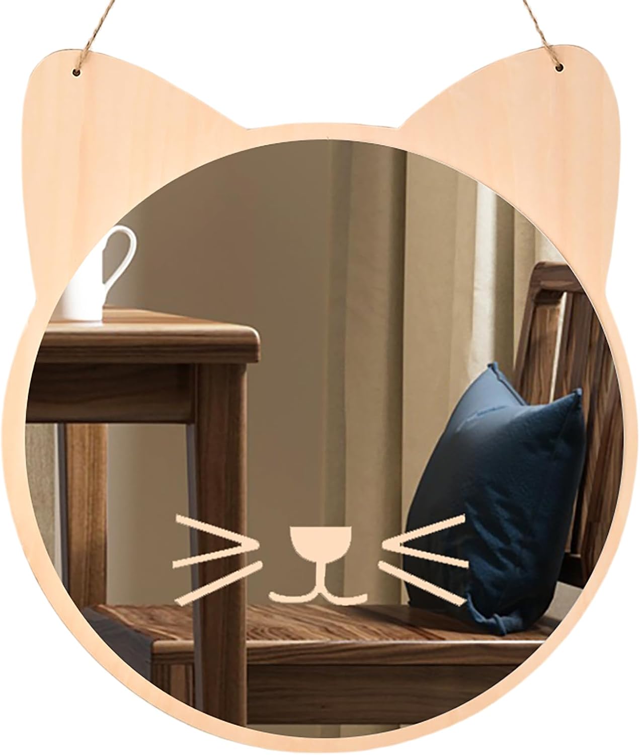 Cat Face Acrylic Wall Mirror