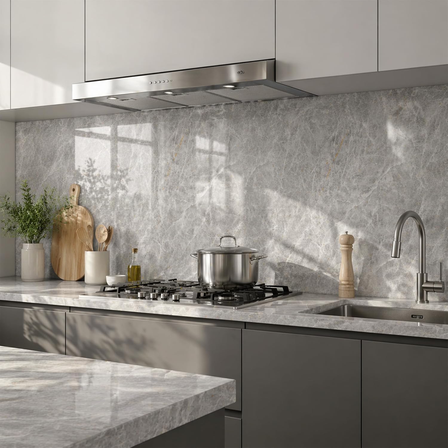Grey Marble Effect Wallpaper Roll