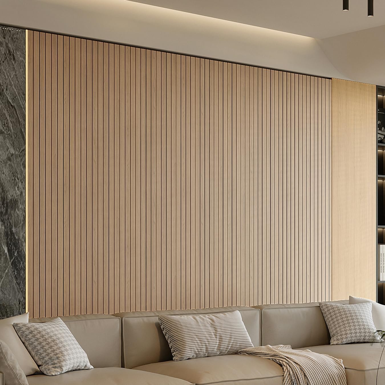Light Oak Slatted Wall Panel